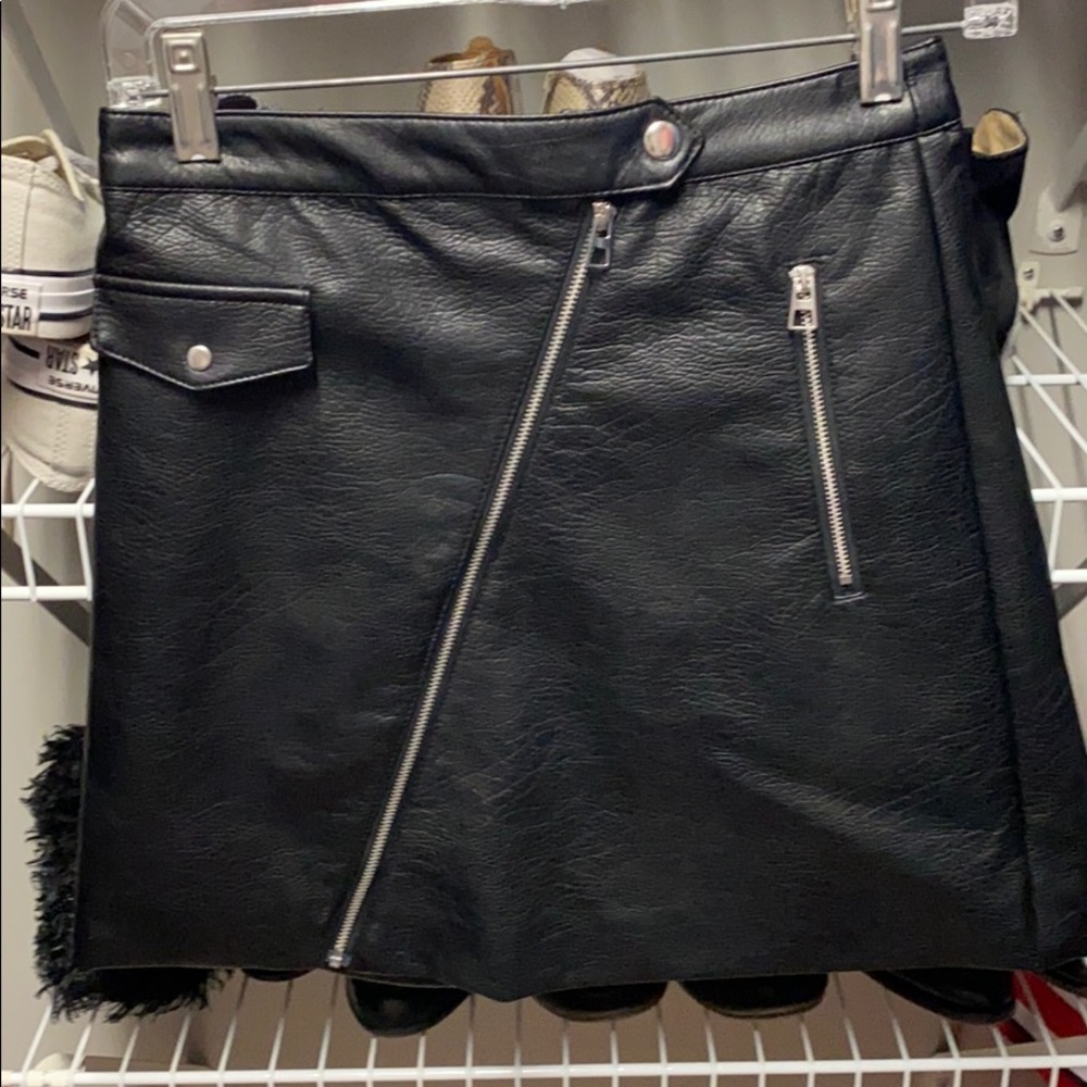 Leather mini skirt